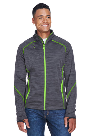 North End 88697 Mens Sport Red Flux Full Zip Jacket Carbon Grey/Acid Green Model Front