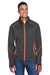 North End 88697 Mens Sport Red Flux Full Zip Jacket Carbon Grey/Orange Soda Model Front