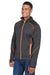 North End 88697 Mens Sport Red Flux Full Zip Jacket Carbon Grey/Orange Soda Model 3q