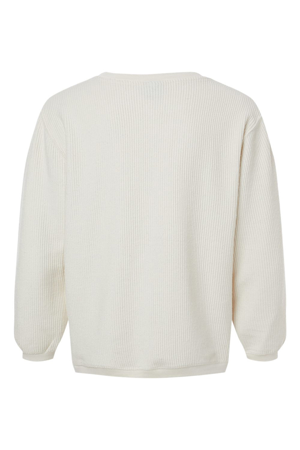 MV Sport 19179 Mens Corded Crewneck Sweatshirt Ivory Flat Back