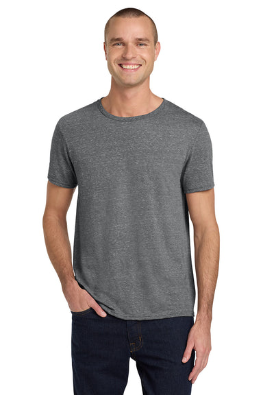 Jerzees 88M/88MR Mens Vintage Snow Short Sleeve Crewneck T-Shirt Heather Charcoal Grey Model Front