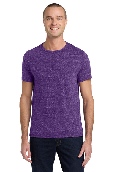 Jerzees 88M/88MR Mens Vintage Snow Short Sleeve Crewneck T-Shirt Heather Purple Model Front