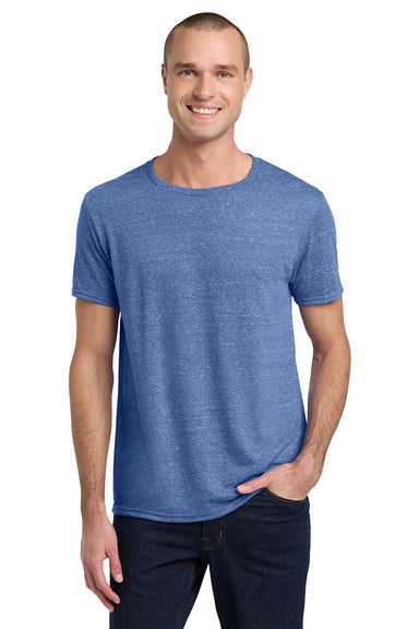 Jerzees 88M/88MR Mens Vintage Snow Short Sleeve Crewneck T-Shirt Heather Royal Blue Model Front