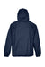 UltraClub 8915 Mens Wind & Water Resistant Full Zip Hooded Jacket Navy Blue Flat Back