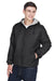 UltraClub 8915 Mens Wind & Water Resistant Full Zip Hooded Jacket Black Model 3q