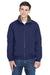 UltraClub 8921 Mens Adventure Wind & Water Resistant Full Zip Jacket Navy Blue/Charcoal Grey Model Front