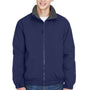 UltraClub Mens Adventure Wind & Water Resistant Full Zip Jacket - Navy Blue/Charcoal Grey