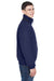 UltraClub 8921 Mens Adventure Wind & Water Resistant Full Zip Jacket Navy Blue/Charcoal Grey Model Side