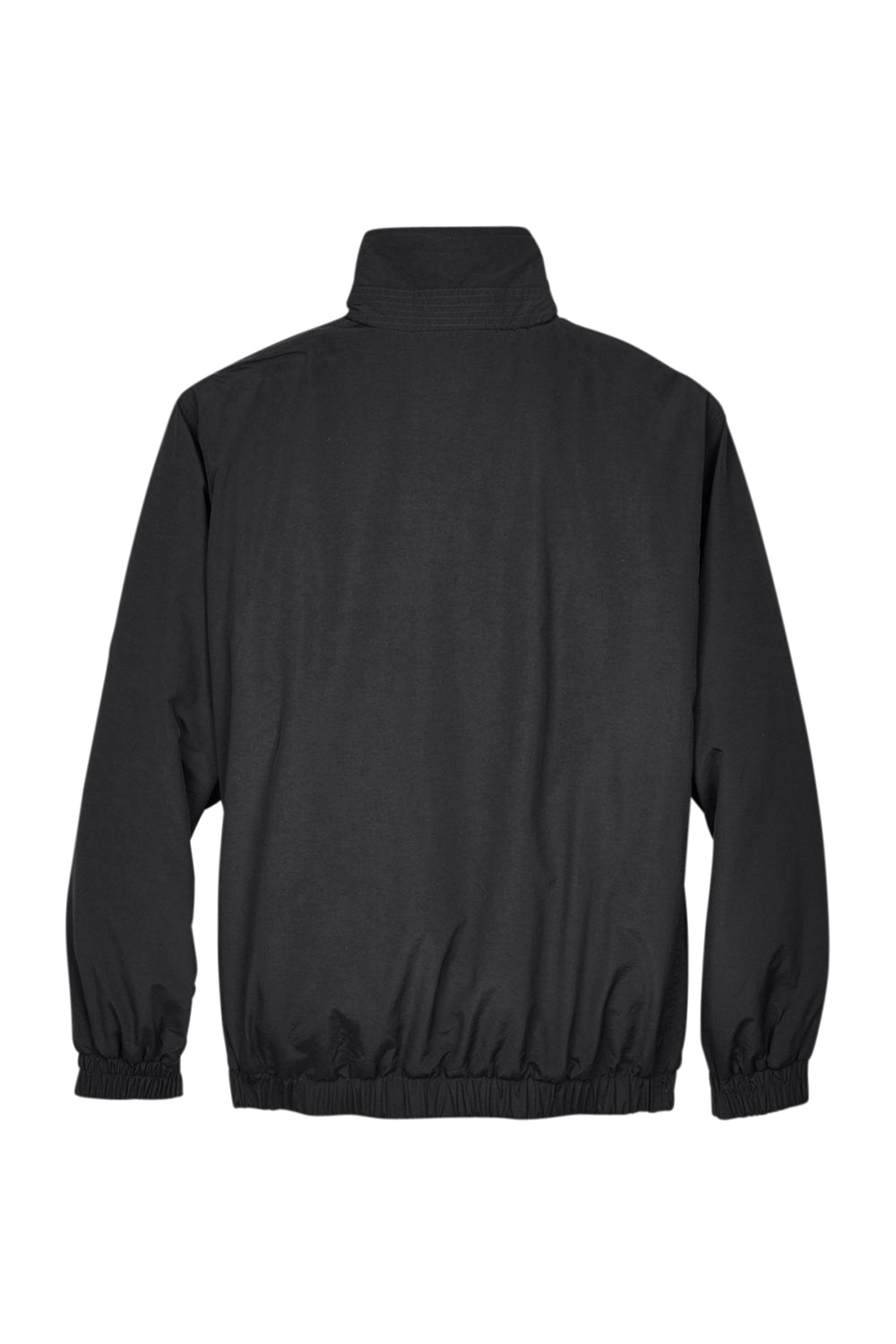 UltraClub 8921 Mens Adventure Wind & Water Resistant Full Zip Jacket Black Flat Back