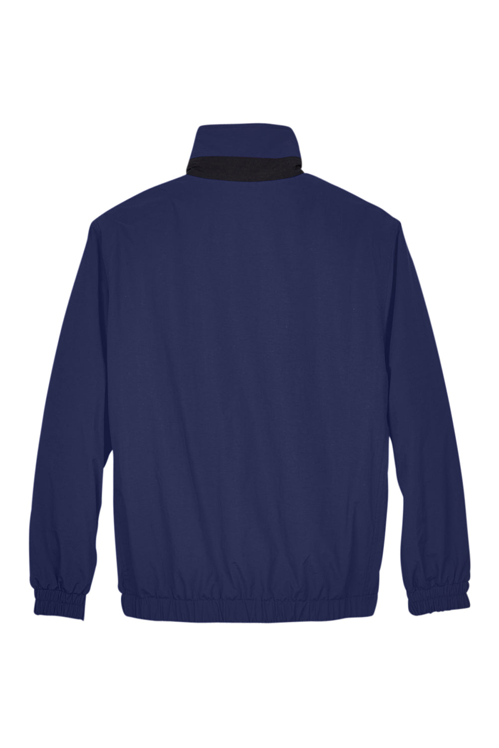 UltraClub 8921 Mens Adventure Wind & Water Resistant Full Zip Jacket Navy Blue Flat Back