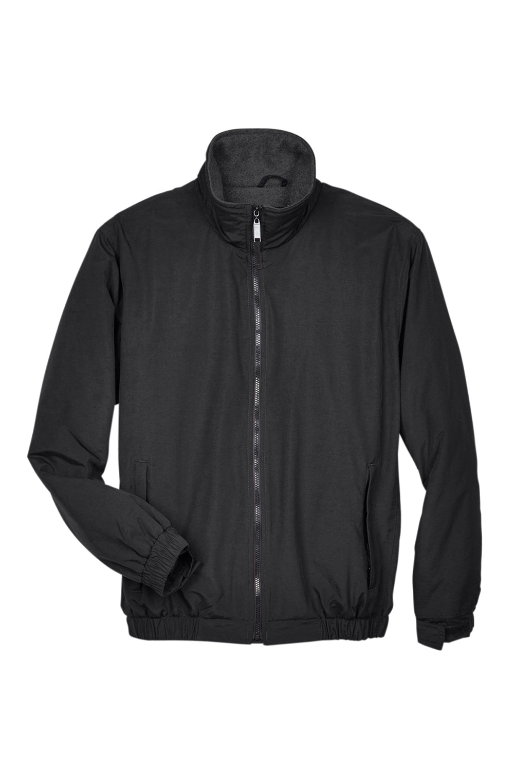 UltraClub 8921 Mens Adventure Wind & Water Resistant Full Zip Jacket Black Flat Front