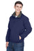 UltraClub 8921 Mens Adventure Wind & Water Resistant Full Zip Jacket Navy Blue/Charcoal Grey Model 3q