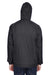 UltraClub 8925 Mens Pack Away Wind & Water Resistant 1/4 Zip Hooded Jacket Black Model Back