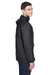 UltraClub 8925 Mens Pack Away Wind & Water Resistant 1/4 Zip Hooded Jacket Black Model Side