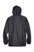 UltraClub 8925 Mens Pack Away Wind & Water Resistant 1/4 Zip Hooded Jacket Black Flat Back