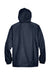 UltraClub 8925 Mens Pack Away Wind & Water Resistant 1/4 Zip Hooded Jacket True Navy Blue Flat Back