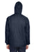 UltraClub 8925 Mens Pack Away Wind & Water Resistant 1/4 Zip Hooded Jacket True Navy Blue Model Back