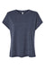 LAT 3502 Womens Relaxed Vintage Wash Short Sleeve Crewneck T-Shirt Navy Blue Flat Front