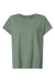 LAT 3502 Womens Relaxed Vintage Wash Short Sleeve Crewneck T-Shirt Basil Green Flat Front