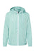 Independent Trading Co. EXP54LWZ Mens Full Zip Windbreaker Hooded Jacket Aqua Blue Flat Front