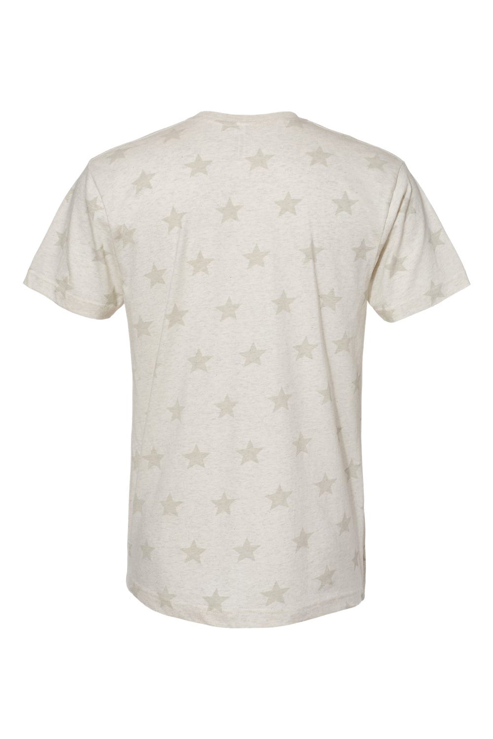 Code Five 3929 Mens Star Print Short Sleeve Crewneck T-Shirt Heather Natural Flat Back