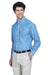 UltraClub 8960/8960T Mens Cypress Denim Long Sleeve Button Down Shirt w/ Pocket Light Blue Model 3q