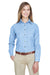 UltraClub 8966 Womens Cypress Denim Long Sleeve Button Down Shirt Light Blue Model Front