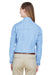 UltraClub 8966 Womens Cypress Denim Long Sleeve Button Down Shirt Light Blue Model Back