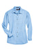 UltraClub 8966 Womens Cypress Denim Long Sleeve Button Down Shirt Light Blue Flat Front