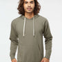 Independent Trading Co. Mens Icon Loopback Terry Hooded Sweatshirt Hoodie - Olive Green