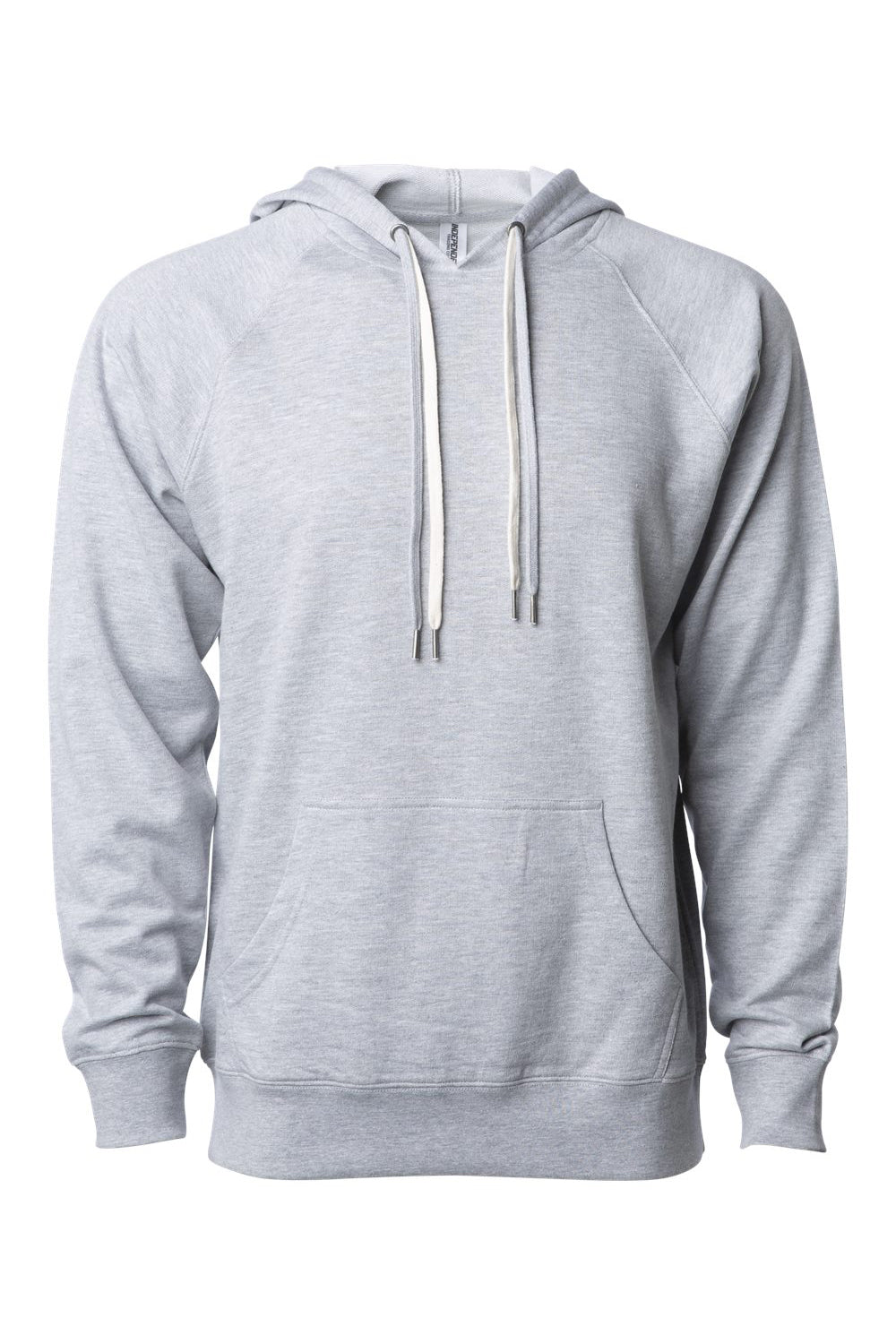 Independent Trading Co. SS1000 Mens Icon Loopback Terry Hooded Sweatshirt Hoodie Heather Grey Flat Front