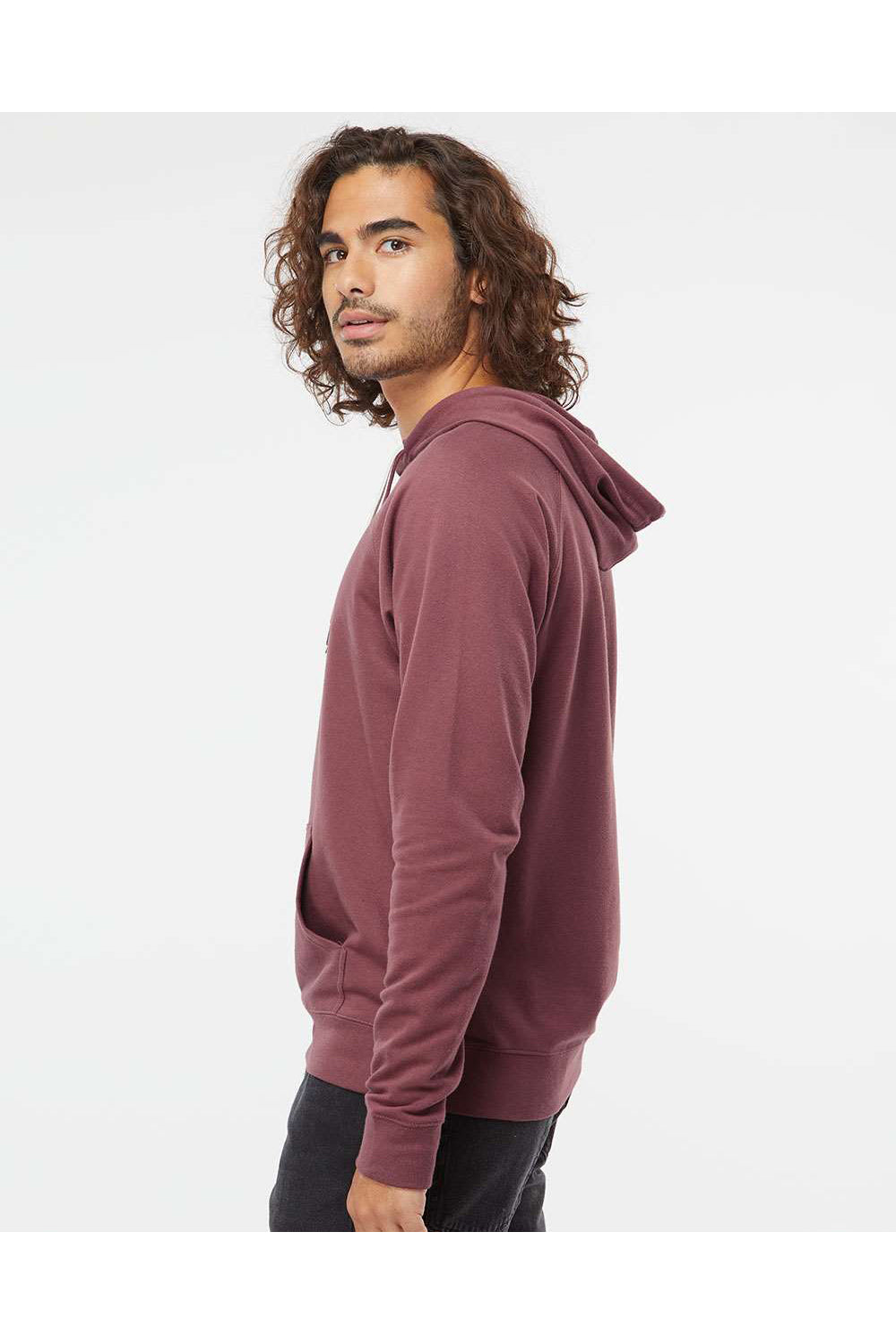 Independent Trading Co. SS1000 Mens Icon Loopback Terry Hooded Sweatshirt Hoodie Port Model Side