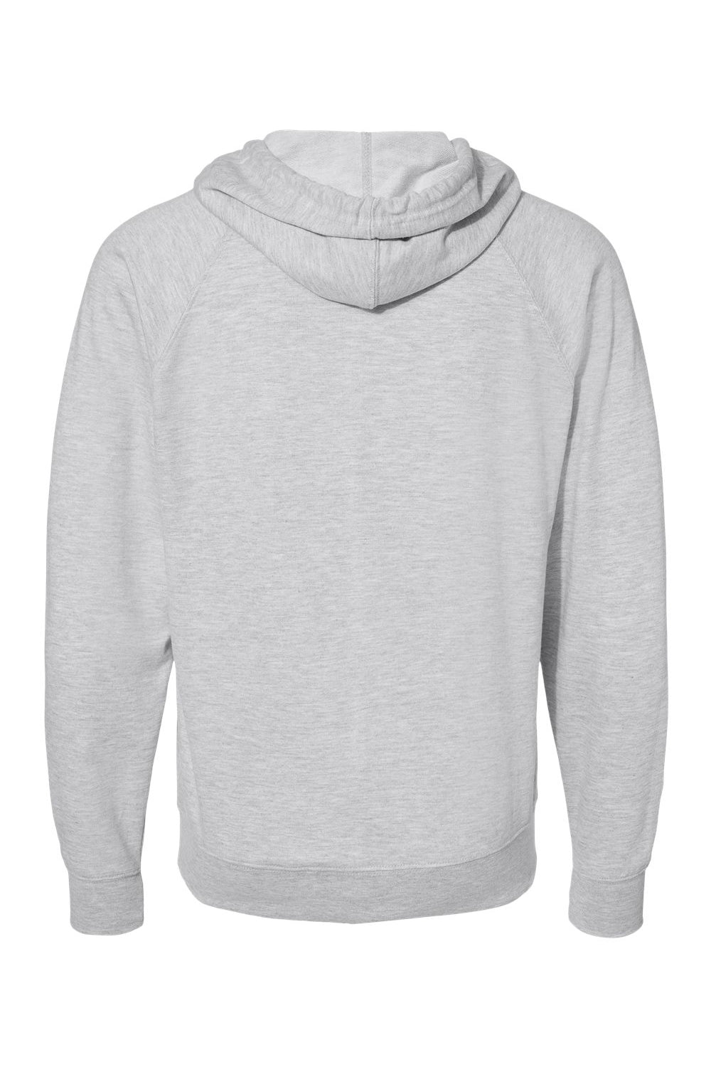 Independent Trading Co. SS1000Z Mens Icon Loopback Terry Full Zip Hooded Sweatshirt Hoodie Heather Grey Flat Back