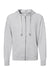 Independent Trading Co. SS1000Z Mens Icon Loopback Terry Full Zip Hooded Sweatshirt Hoodie Heather Grey Flat Front