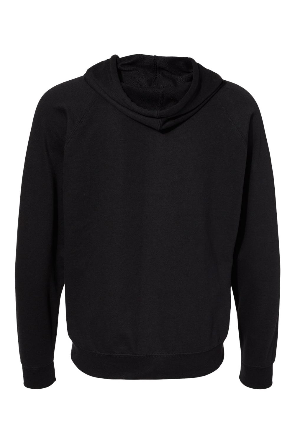 Independent Trading Co. SS1000Z Mens Icon Loopback Terry Full Zip Hooded Sweatshirt Hoodie Black Flat Back