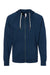 Independent Trading Co. SS1000Z Mens Icon Loopback Terry Full Zip Hooded Sweatshirt Hoodie Indigo Blue Flat Front