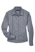 UltraClub 8976 Womens Whisper Long Sleeve Button Down Shirt Graphite Grey Flat Front