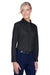 UltraClub 8976 Womens Whisper Long Sleeve Button Down Shirt Black Model 3q