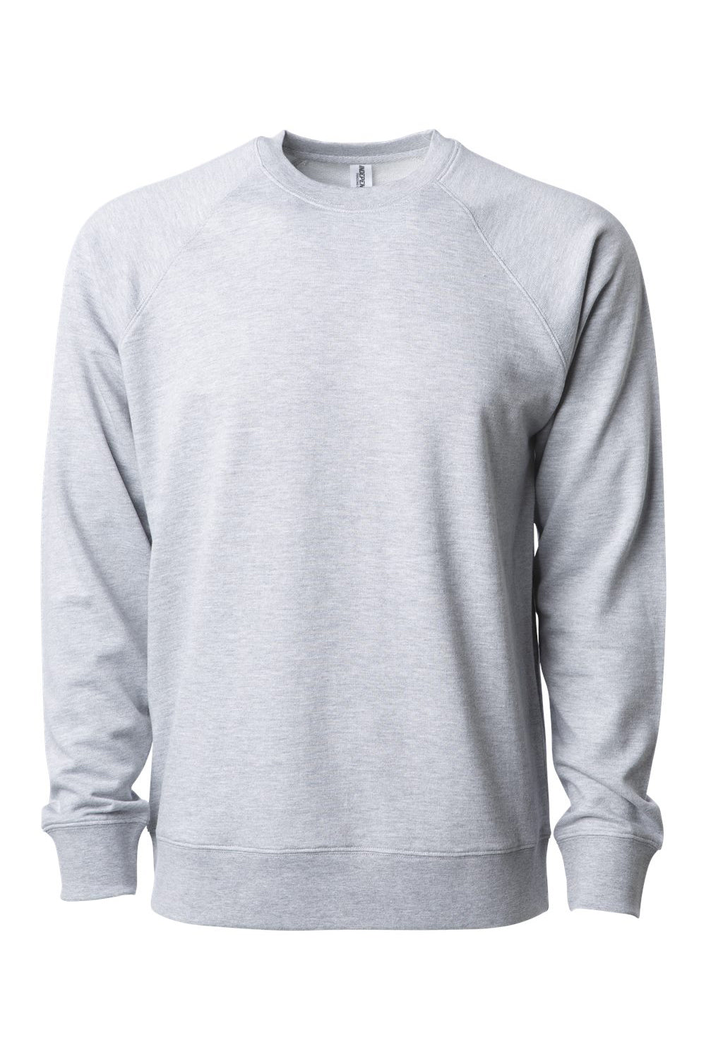 Independent Trading Co. SS1000C Mens Icon Loopback Terry Crewneck Sweatshirt Heather Grey Flat Front