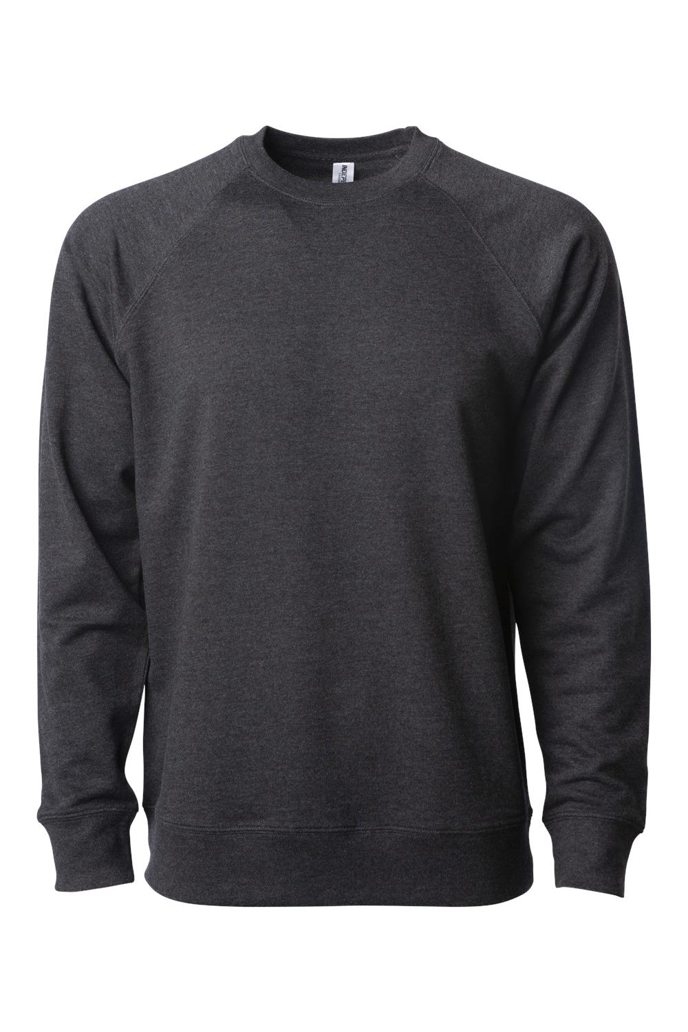 Independent Trading Co. SS1000C Mens Icon Loopback Terry Crewneck Sweatshirt Heather Charcoal Grey Flat Front