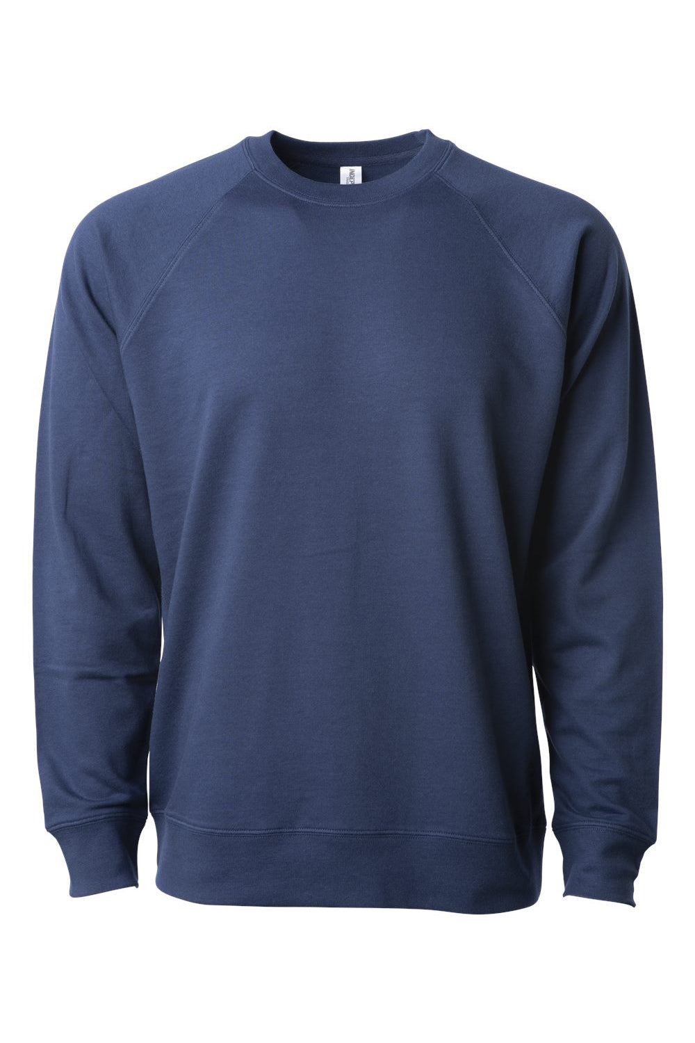 Independent Trading Co. SS1000C Mens Icon Loopback Terry Crewneck Sweatshirt Indigo Blue Flat Front