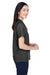 UltraClub 8981 Womens Cabana Breeze Short Sleeve Button Down Camp Shirt w/ Pocket Black Model Side