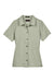 UltraClub 8981 Womens Cabana Breeze Short Sleeve Button Down Camp Shirt w/ Pocket Sage Green Flat Front