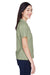 UltraClub 8981 Womens Cabana Breeze Short Sleeve Button Down Camp Shirt w/ Pocket Sage Green Model Side