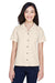 UltraClub 8981 Womens Cabana Breeze Short Sleeve Button Down Camp Shirt w/ Pocket Stone Model Front