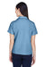 UltraClub 8981 Womens Cabana Breeze Short Sleeve Button Down Camp Shirt w/ Pocket Wedgewood Blue Model Back