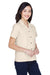 UltraClub 8981 Womens Cabana Breeze Short Sleeve Button Down Camp Shirt w/ Pocket Stone Model 3q