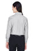 UltraClub 8990 Womens Classic Oxford Wrinkle Resistant Long Sleeve Button Down Shirt w/ Pocket Charcoal Grey Model Back