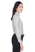 UltraClub 8990 Womens Classic Oxford Wrinkle Resistant Long Sleeve Button Down Shirt w/ Pocket Charcoal Grey Model Side