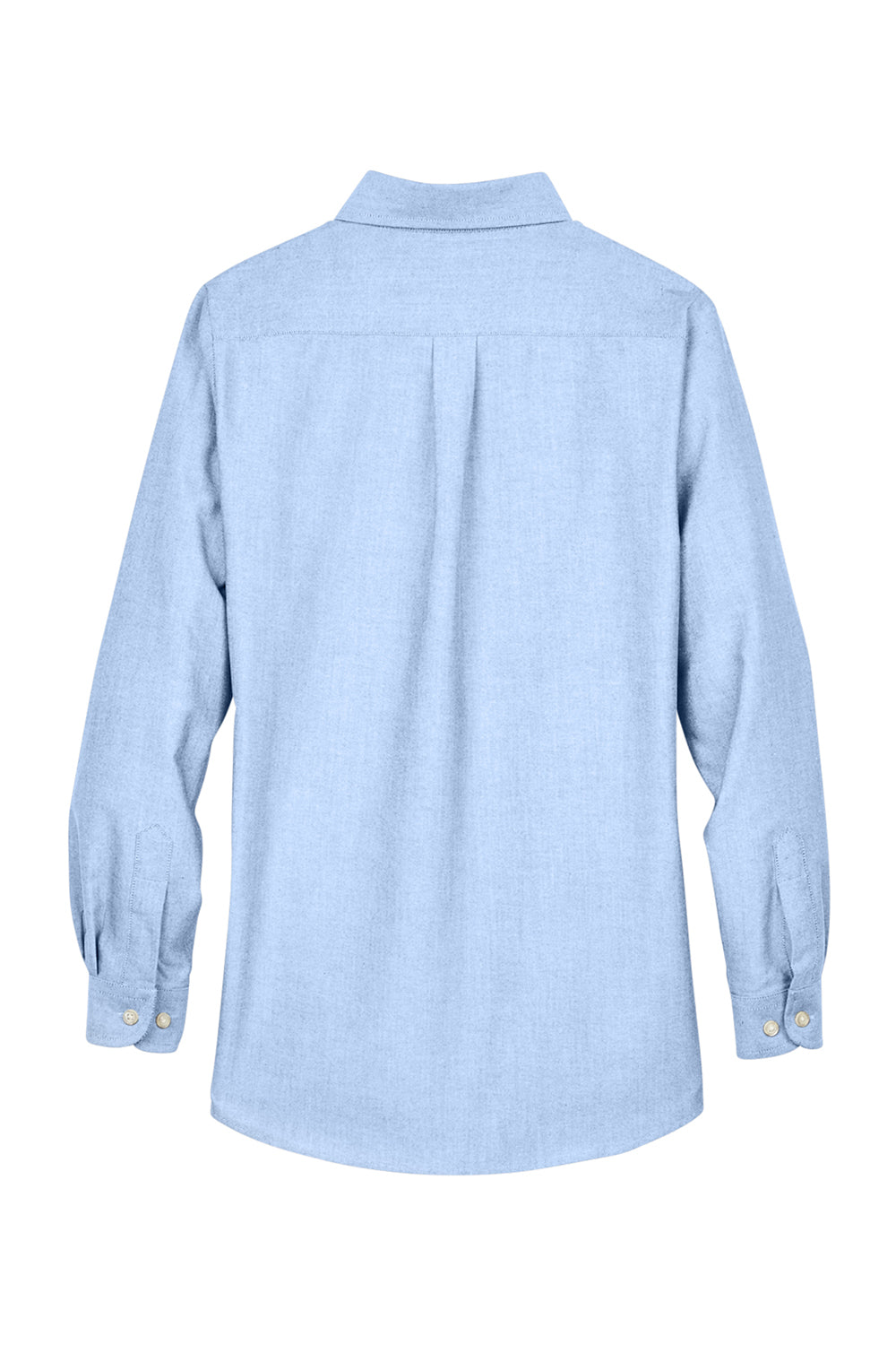 UltraClub 8990 Womens Classic Oxford Wrinkle Resistant Long Sleeve Button Down Shirt w/ Pocket Light Blue Flat Back